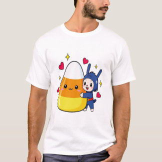 Cute Bunny Hugging Candy Corn T Shirt