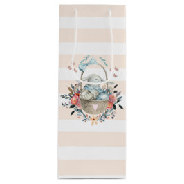 Cute Bunny i basket med äggen och Söt Flowers