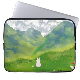 Cute Bunny i bergsvy Laptop Fodral