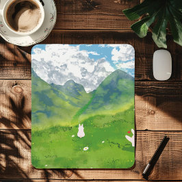 Cute Bunny i Mountain View Mousepad Musmatta