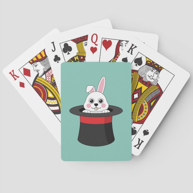 Cute Bunny i Wizard Hat Casinokort (Baksidan)