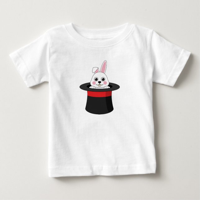 Cute Bunny i Wizard Hat T Shirt (Framsida)