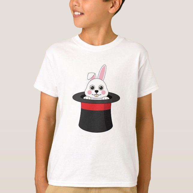 Cute Bunny i Wizard Hat T Shirt (Framsida)