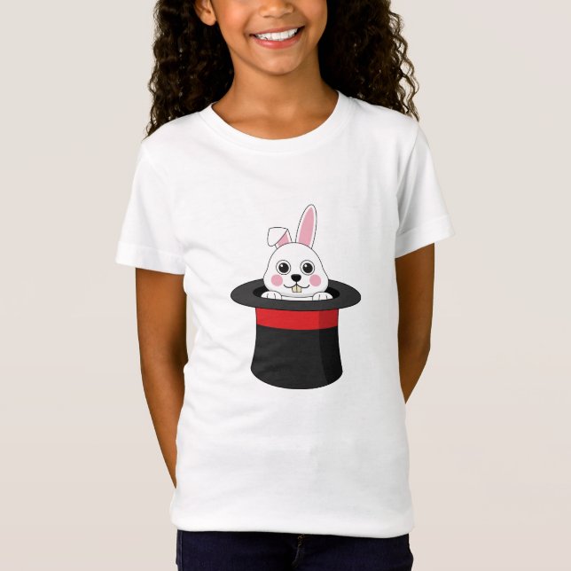 Cute Bunny i Wizard Hat T Shirt (Framsida)