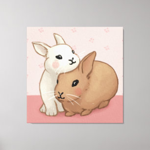 Cute Bunny Illustration Canvastryck