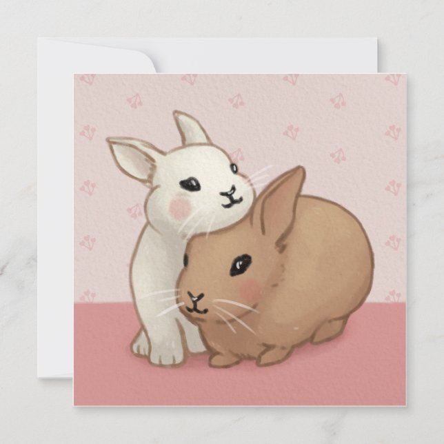 Cute Bunny Illustration Inbjudningar (Framsida)