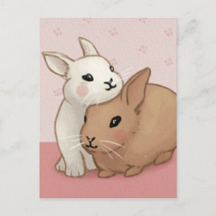 Cute Bunny Illustration Vykort