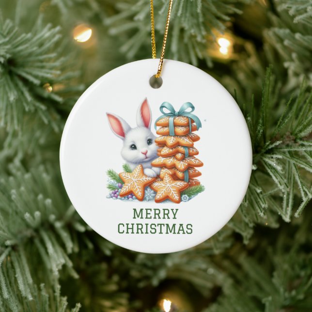 Cute Bunny-jul Julgransprydnad Keramik (Träd)