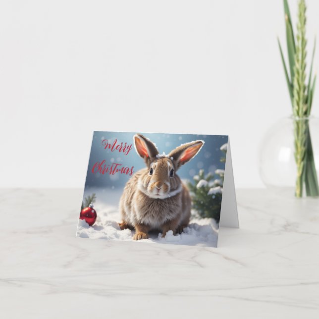 Cute Bunny-julkort Helgkort (Framsida)