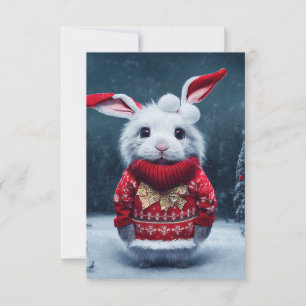 Cute Bunny-julkort Tack Kort