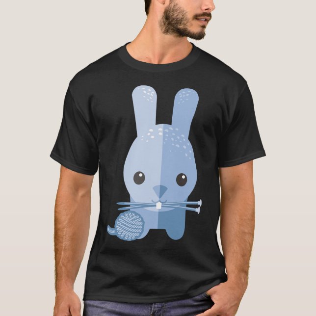 Cute bunny kanin boll av garn av nål Fi T Shirt (Framsida)