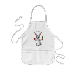 Cute bunny kanin med tecknad av grönsaker barnförkläde