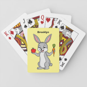 Cute bunny kanin med tecknad av grönsaker  casinokort