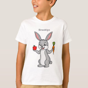 Cute bunny kanin med tecknad av grönsaker t shirt