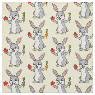 Cute bunny kanin med tecknad av grönsaker tyg
