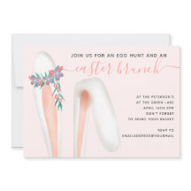 Cute bunny kanin öron rosa brunch äggjaga Påsk