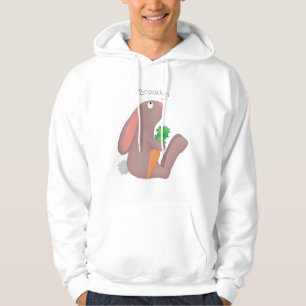Cute bunny kanin sitta med tecknad av morot hoodie