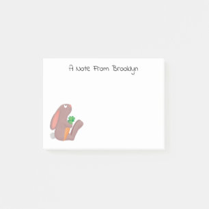 Cute bunny kanin sitta med tecknad av morot post-it block