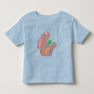 Cute bunny kanin sitta med tecknad av morot t shirt
