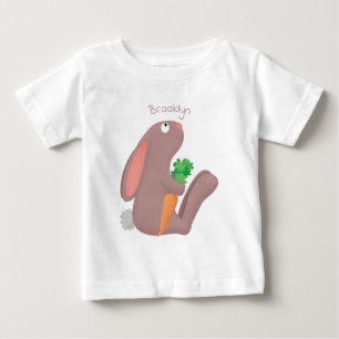 Cute bunny kanin sitta med tecknad av morot t shirt