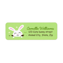 Cute Bunny-kanin som testar returadressetikett Returadress Etikett