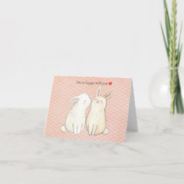Cute Bunny-kanin Valentine-årsdagen Lycklig Kort