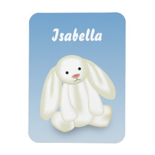 Cute Bunny Kids Namn Monogram Magnet