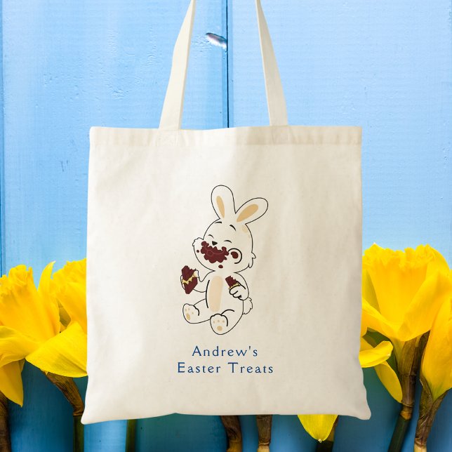 Cute Bunny Kids Påsk Treat Tote Bag Tygkasse (Skapare uppladdad)