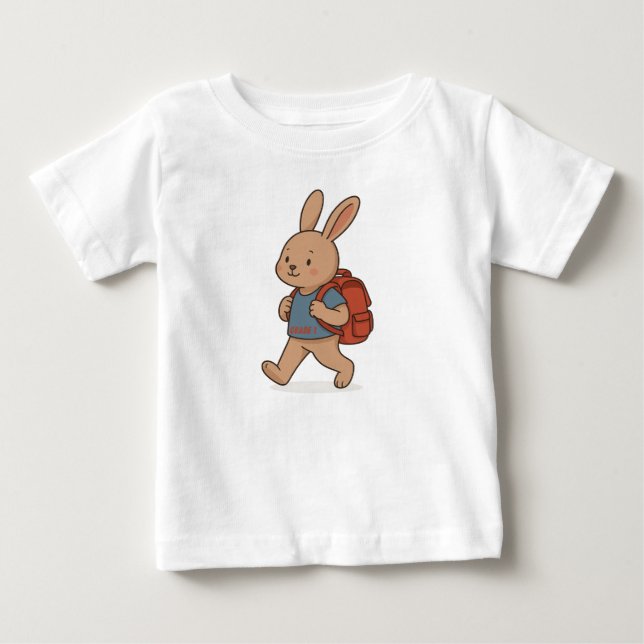 Cute Bunny Kids T-Shirt - Back to school (Framsida)