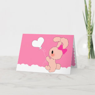 Cute Bunny-kort för Valentineser Helgkort