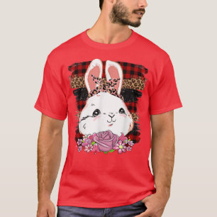 Cute Bunny Leopard Påsk Headband Women Lycklig Eas T Shirt