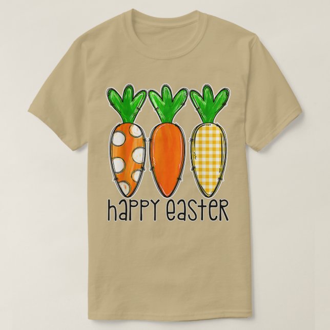Cute Bunny Leopard Play Carrots Egg Hunting Lyckli T Shirt (Design framsida)