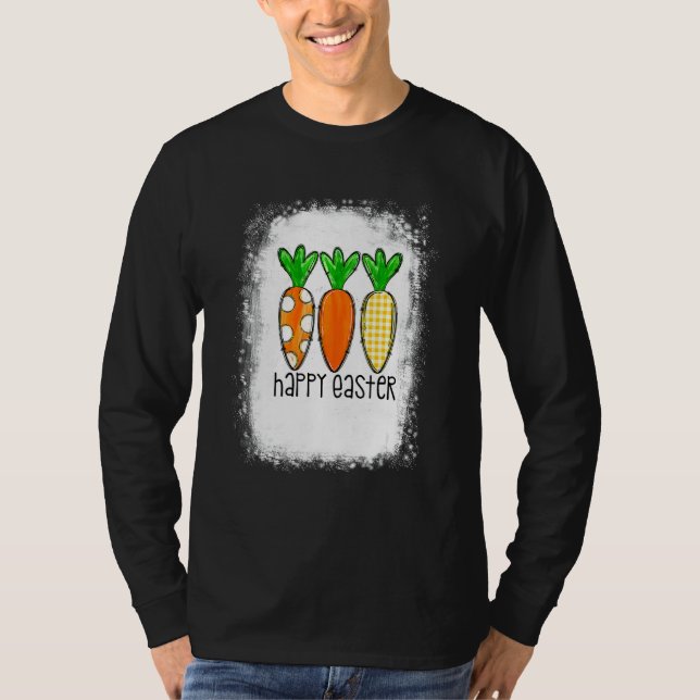 Cute Bunny Leopard Play Carrots Egg Hunting Lyckli T Shirt (Framsida)