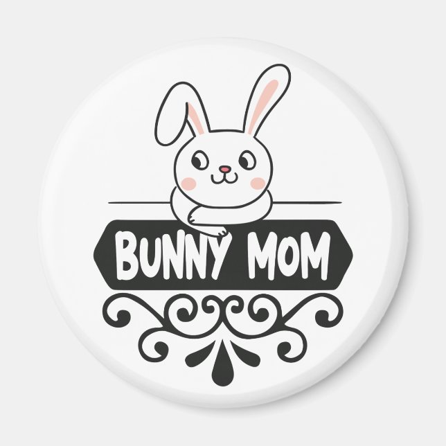 Cute Bunny mamma kanin älskare Magnet (Framsidan)