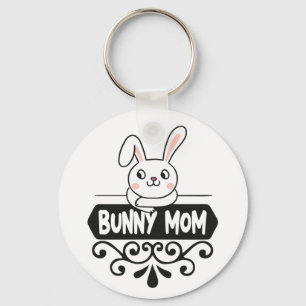 Cute Bunny mamma kanin älskare Nyckelring