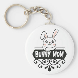 Cute Bunny mamma kanin älskare Nyckelring