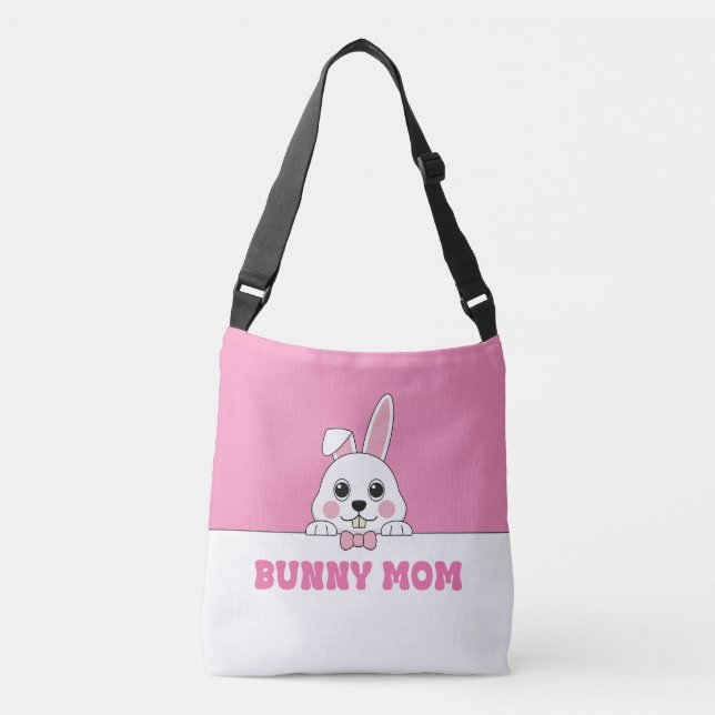 Cute Bunny Mamma Rosa Axelväska (Framsida)
