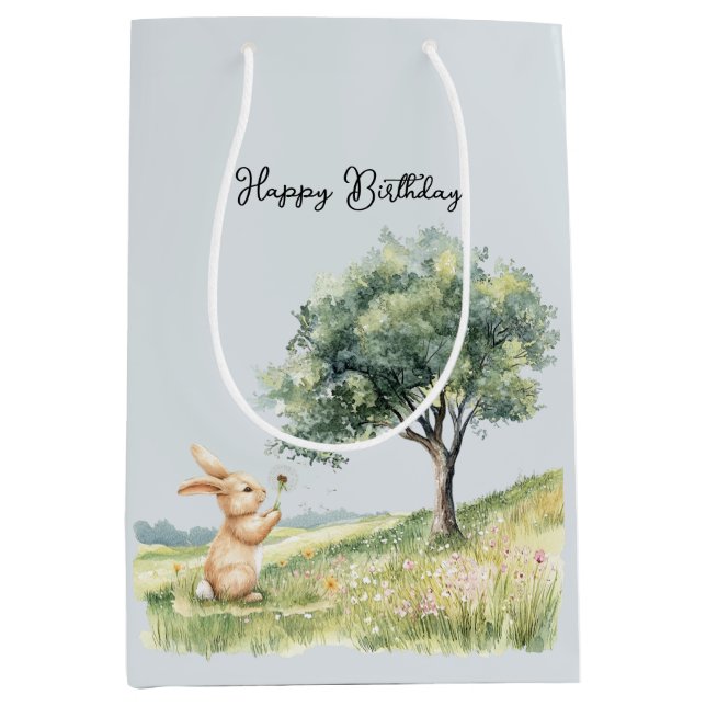Cute Bunny Meadow with Tree Birthday (Framsidan)