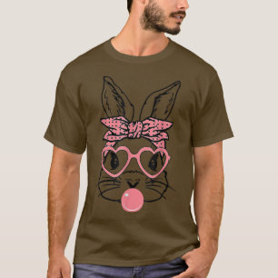 Cute Bunny med Bandana Heart Glass Bubblegum Ea T Shirt