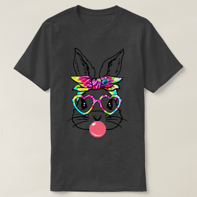 Cute Bunny med Bandana Heart Glass Bubblegum Ea T Shirt (Design framsida)