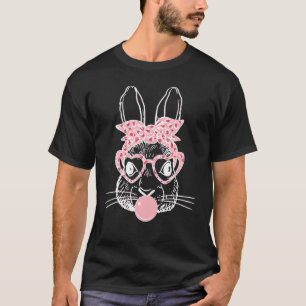 Cute Bunny med Bandana Leopard Glass Bubblegum T Shirt