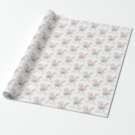 Cute Bunny med blommor Presentpapper