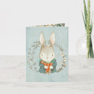 Cute Bunny med Carrots Påsk Card Tack Kort
