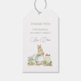 Cute Bunny med jordgubbar Presentetikett