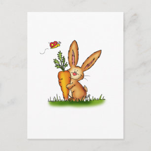 Cute Bunny med morot av Gerda Steiner/Send2leende Vykort