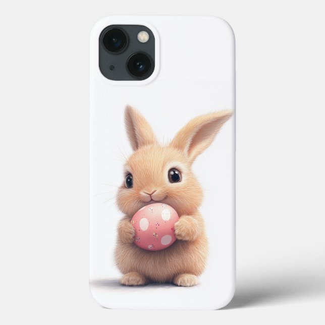 Cute Bunny med Påskägg Phone Case (Baksida)