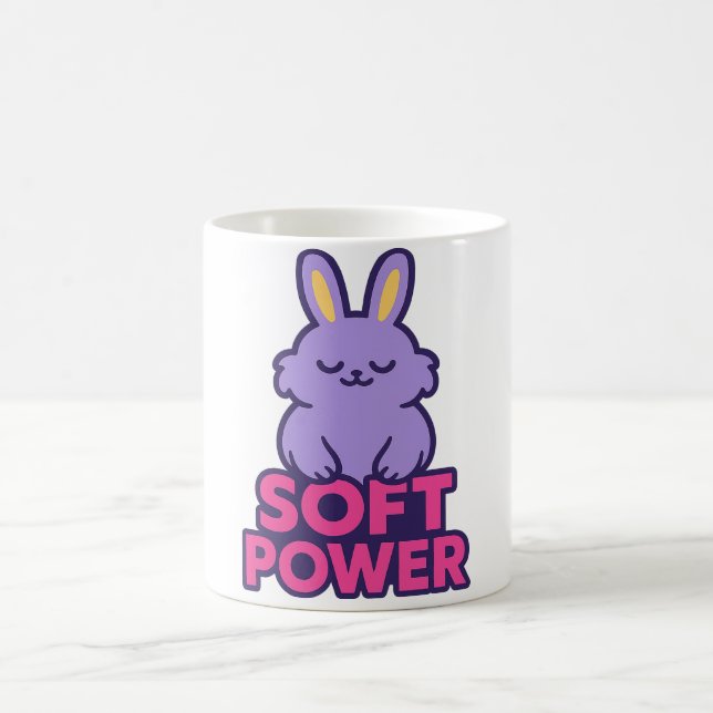Cute Bunny Minimal Neon Design Kaffemugg (Center)