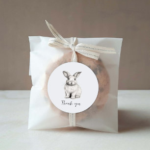 Cute Bunny Minimalist-Tack-fästare Runt Klistermärke