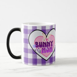 Cute Bunny Mom Coquette Purple Gingham Morphing Mu Magisk Mugg