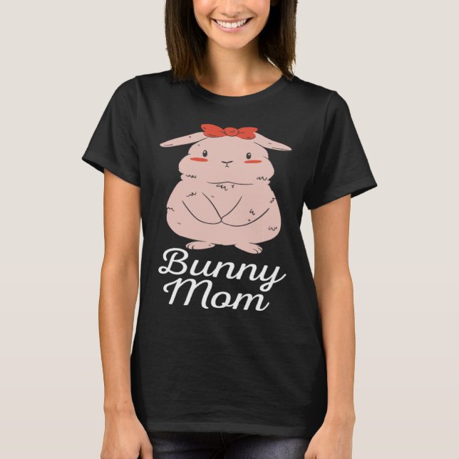 Cute Bunny Mom T Shirt (Framsida)